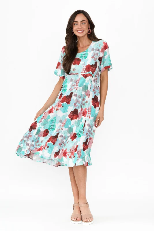 Soraya Blue Floral Crescent Dress