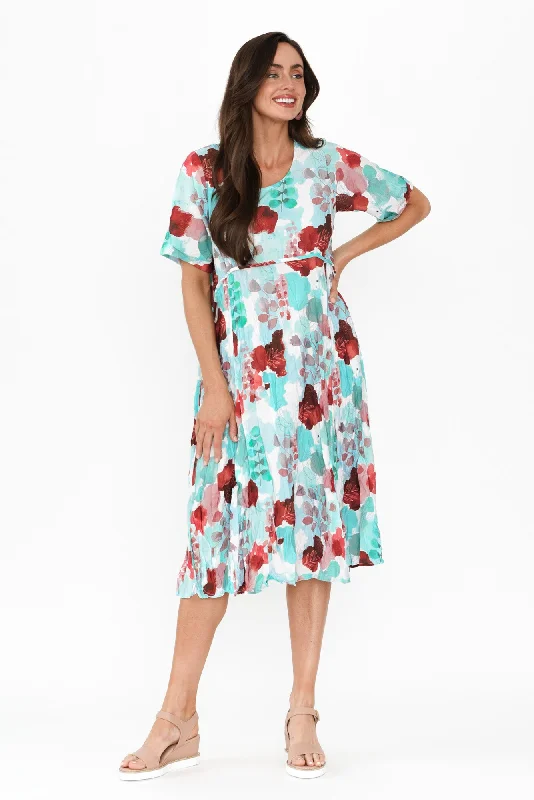 Soraya Blue Floral Crescent Dress