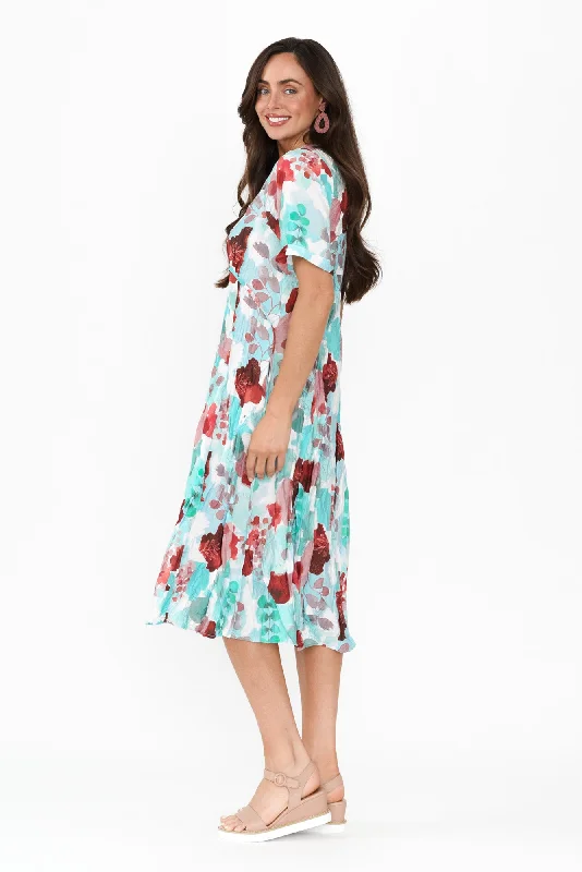 Soraya Blue Floral Crescent Dress