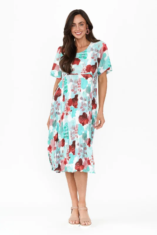 Soraya Blue Floral Crescent Dress