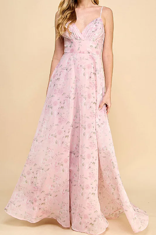 Taeyeon Pink | Floral Maxi Dress