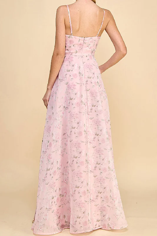 Taeyeon Pink | Floral Maxi Dress