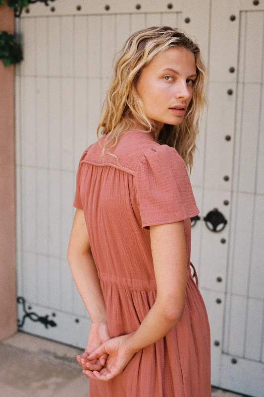 The Dawn Dress | Terracotta Gauze