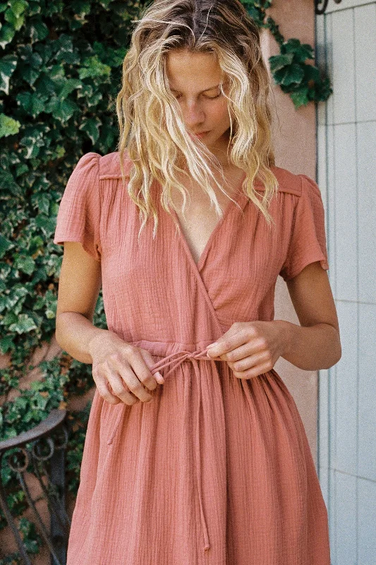 The Dawn Dress | Terracotta Gauze