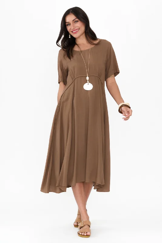 Zaelia Chocolate Crescent Dress