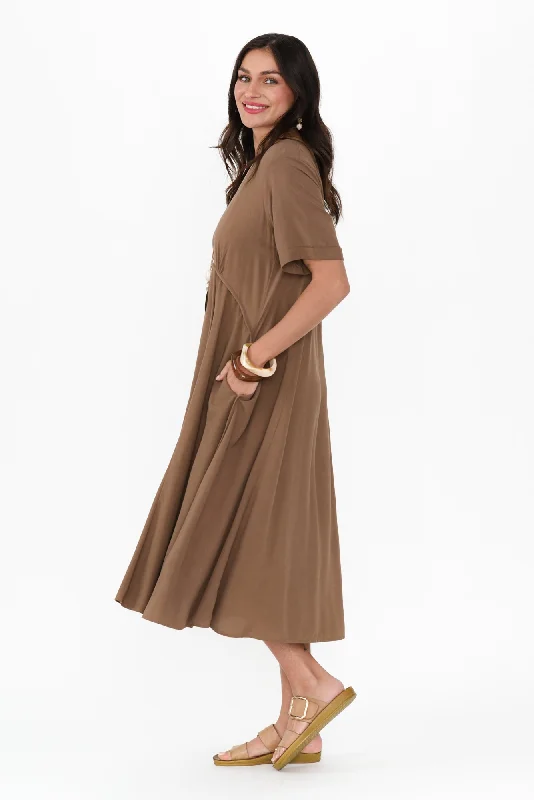 Zaelia Chocolate Crescent Dress