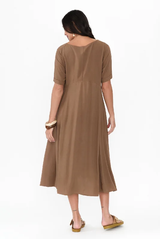 Zaelia Chocolate Crescent Dress