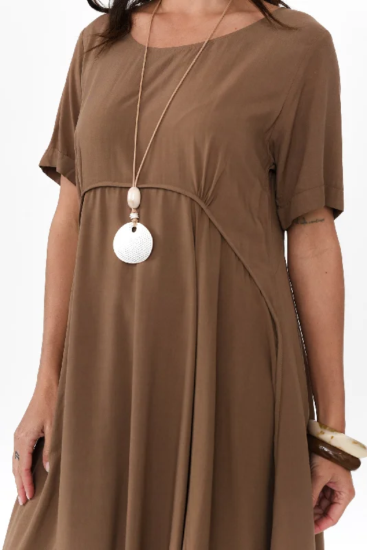 Zaelia Chocolate Crescent Dress