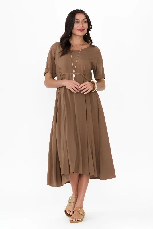 Zaelia Chocolate Crescent Dress