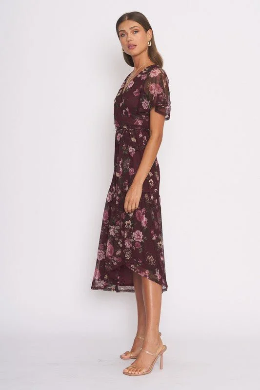 Flutter Sleeve Maxi Wrap Dress - FINAL SALE