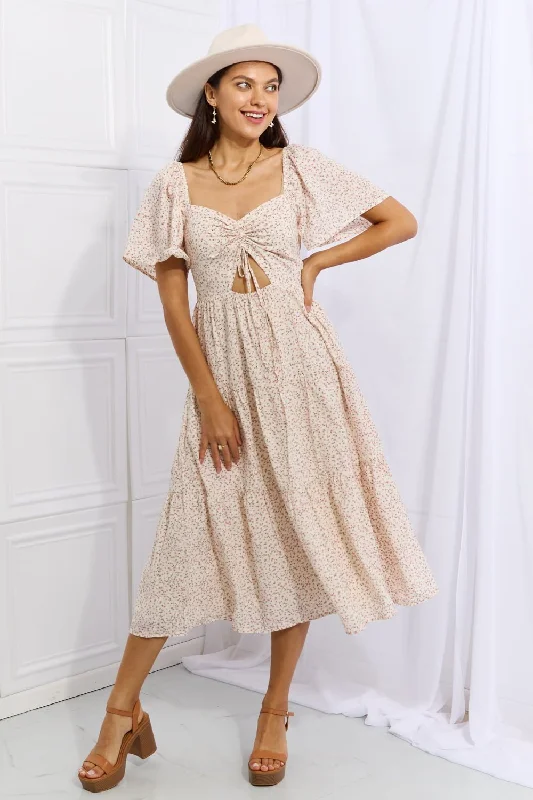 Floral Tiered Ruffle Midi Dress