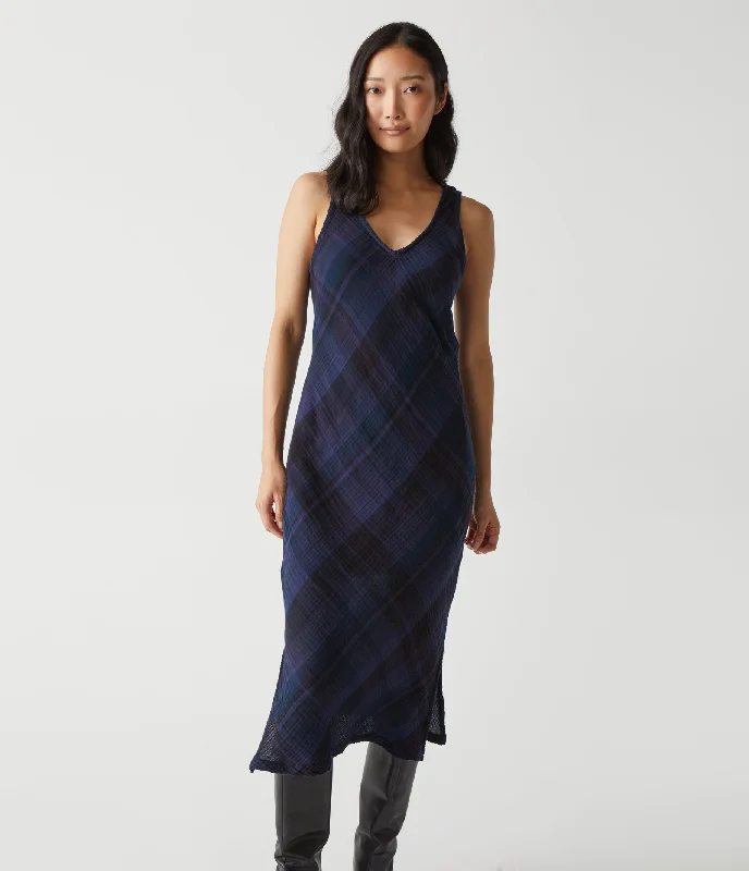 Libbie Plaid Midi Dress